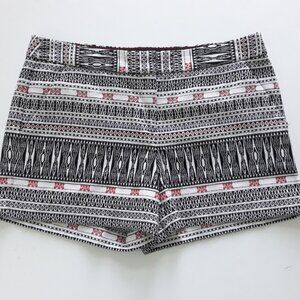 Artisan NY Boho Women's Chino Shorts Size 8 Black White Red Pockets